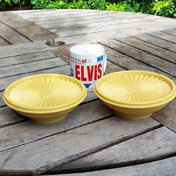 Vintage Pair Tupperware Bowls with lids - Picture 1 of 5